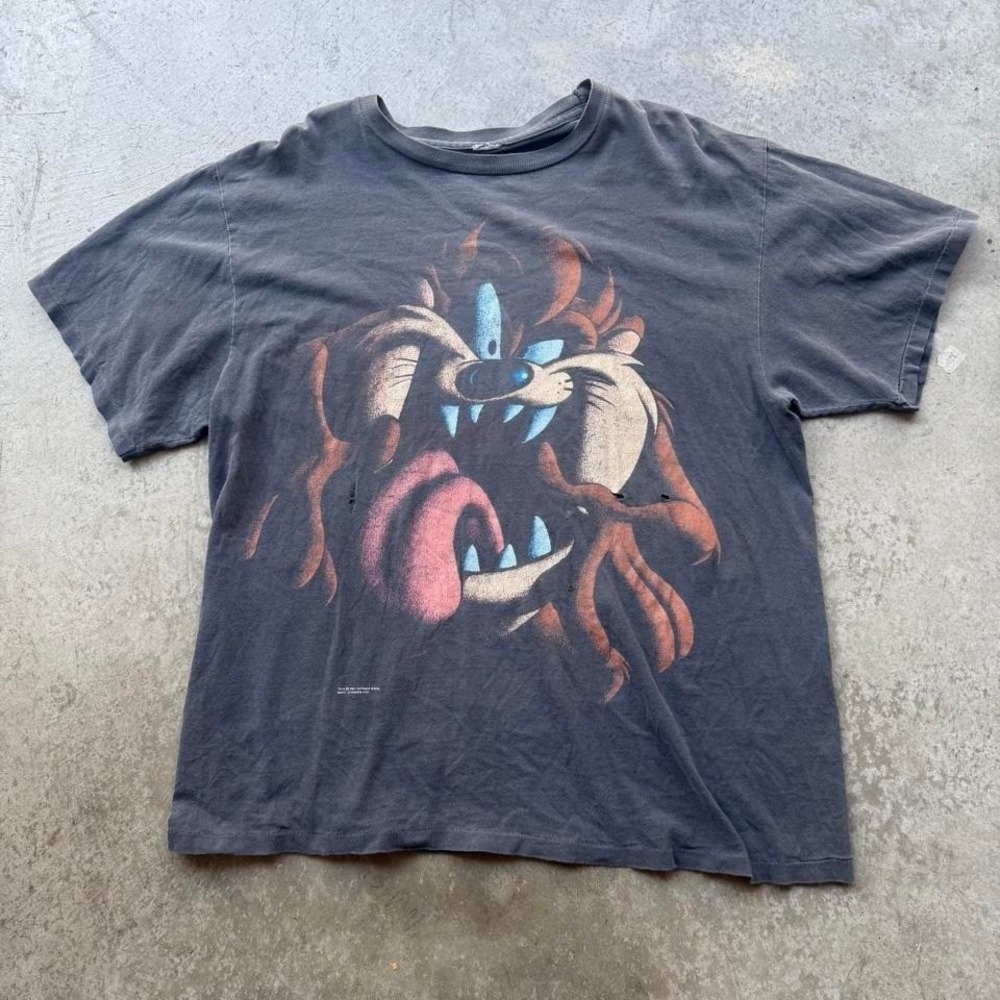 Vintage 1997 Tasmanian Devil Looney Tunes Shadow Shirt Cartoon Spellout Grail